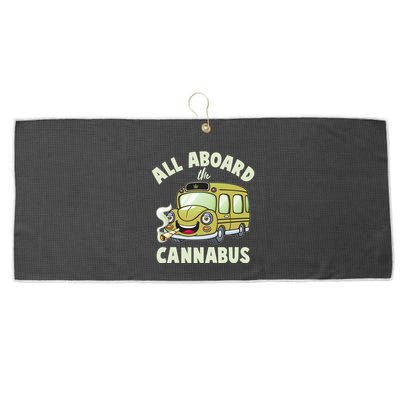 Funny All Aboard The Cannabus Large Microfiber Waffle Golf Towel