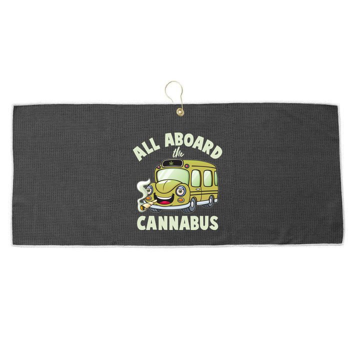 Funny All Aboard The Cannabus Large Microfiber Waffle Golf Towel