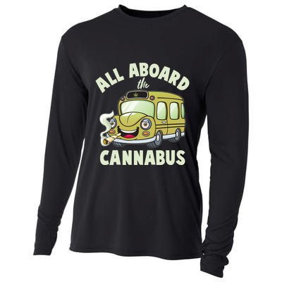 Funny All Aboard The Cannabus Cooling Performance Long Sleeve Crew