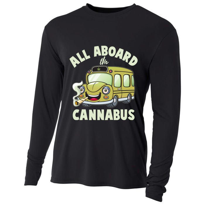 Funny All Aboard The Cannabus Cooling Performance Long Sleeve Crew