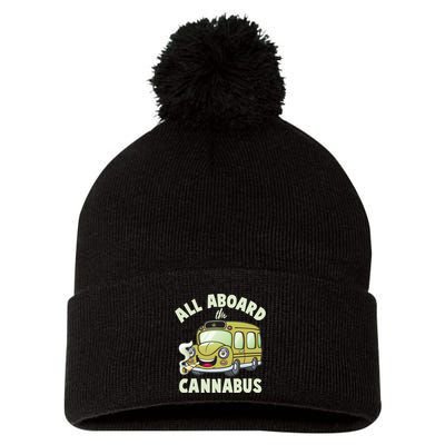 Funny All Aboard The Cannabus Pom Pom 12in Knit Beanie