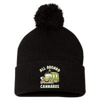 Funny All Aboard The Cannabus Pom Pom 12in Knit Beanie