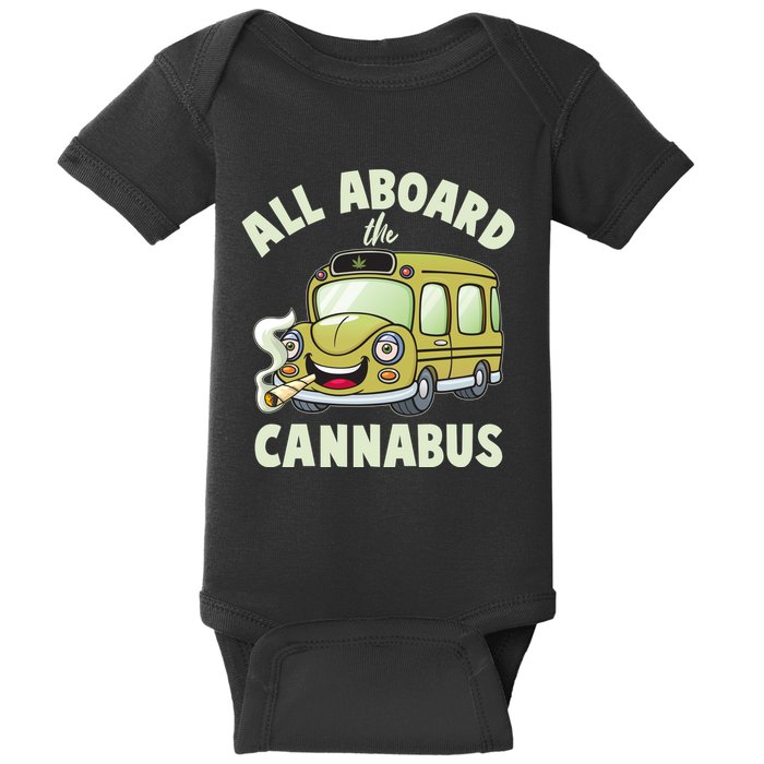 Funny All Aboard The Cannabus Baby Bodysuit