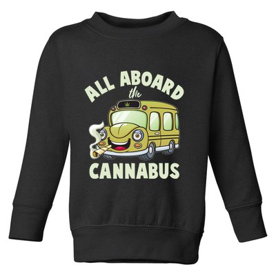 Funny All Aboard The Cannabus Toddler Sweatshirt