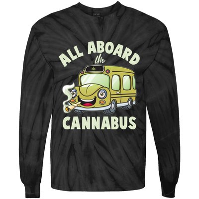 Funny All Aboard The Cannabus Tie-Dye Long Sleeve Shirt
