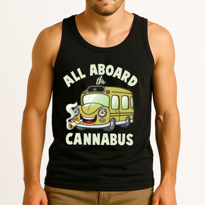 Funny All Aboard The Cannabus Tank Top