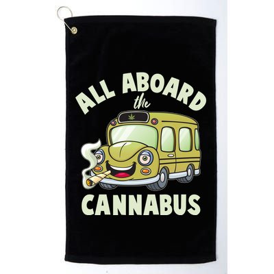 Funny All Aboard The Cannabus Golf Towel