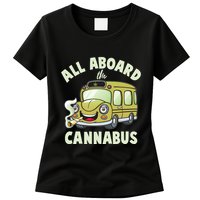Funny All Aboard The Cannabus Womens T-Shirt