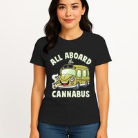 Funny All Aboard The Cannabus Womens T-Shirt