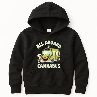 Funny All Aboard The Cannabus Kids Hoodie