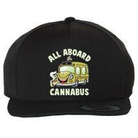 Funny All Aboard The Cannabus Wool Snapback Cap