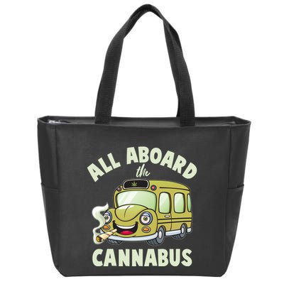 Funny All Aboard The Cannabus Zip Tote Bag