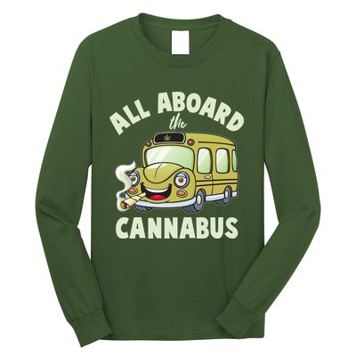 Funny All Aboard The Cannabus Long Sleeve Shirt