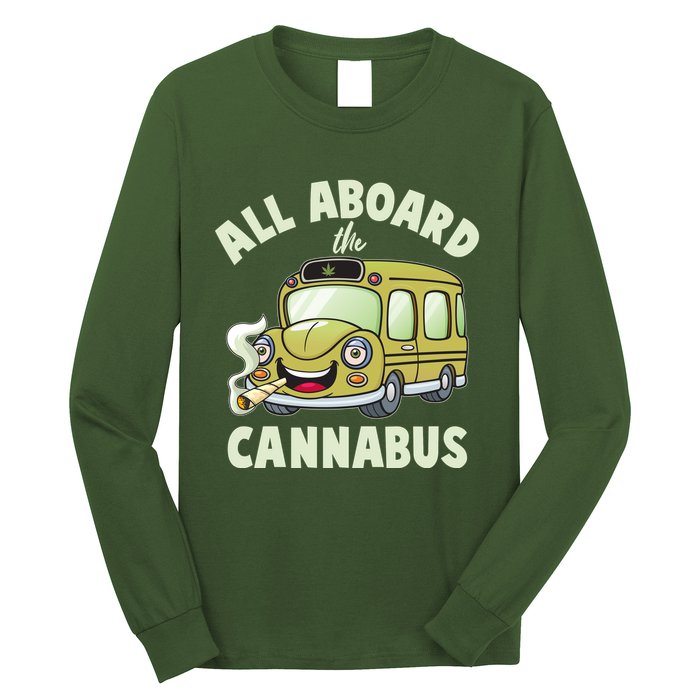 Funny All Aboard The Cannabus Long Sleeve Shirt