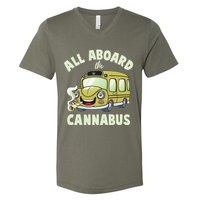 Funny All Aboard The Cannabus V-Neck T-Shirt