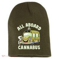 Funny All Aboard The Cannabus Short Acrylic Beanie