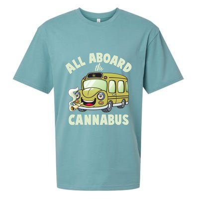 Funny All Aboard The Cannabus Sueded Cloud Jersey T-Shirt