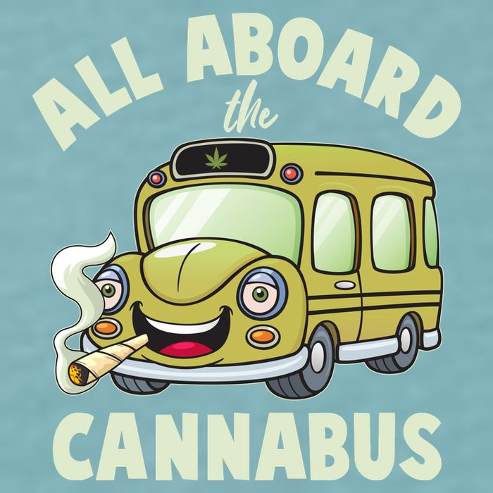 Funny All Aboard The Cannabus Sueded Cloud Jersey T-Shirt