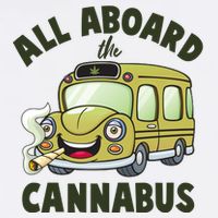 Funny All Aboard The Cannabus Garment-Dyed Sweatshirt