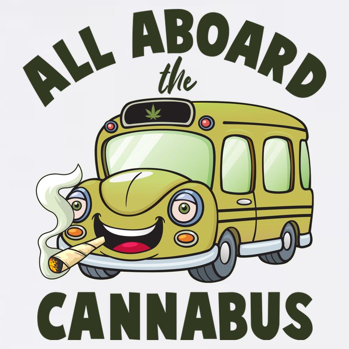 Funny All Aboard The Cannabus Garment-Dyed Sweatshirt