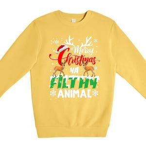 Funny Alone At Home Movies Merry Christmas You Filty Animal Gift Premium Crewneck Sweatshirt