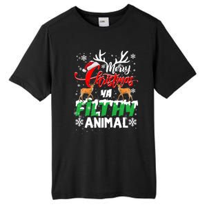 Funny Alone At Home Movies Merry Christmas You Filty Animal Gift Tall Fusion ChromaSoft Performance T-Shirt