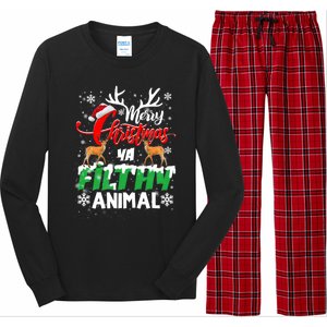 Funny Alone At Home Movies Merry Christmas You Filty Animal Gift Long Sleeve Pajama Set