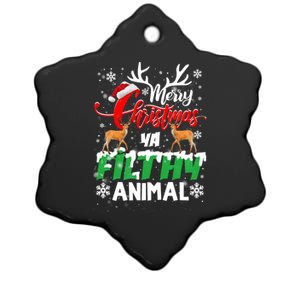 Funny Alone At Home Movies Merry Christmas You Filty Animal Gift Ceramic Star Ornament