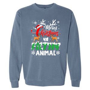 Funny Alone At Home Movies Merry Christmas You Filty Animal Gift Garment-Dyed Sweatshirt