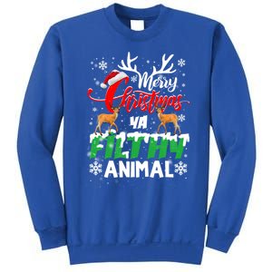 Funny Alone At Home Movies Merry Christmas You Filty Animal Gift Sweatshirt