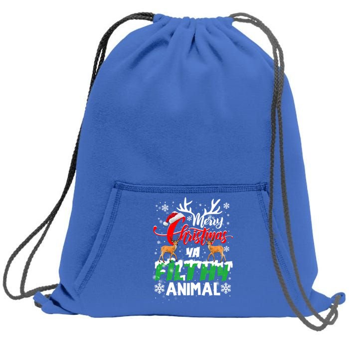 Funny Alone At Home Movies Merry Christmas You Filty Animal Gift Sweatshirt Cinch Pack Bag