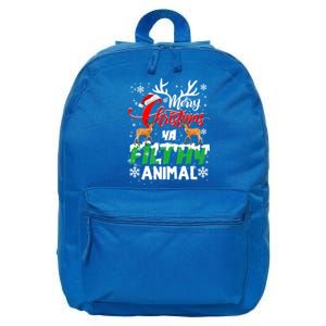 Funny Alone At Home Movies Merry Christmas You Filty Animal Gift 16 in Basic Backpack