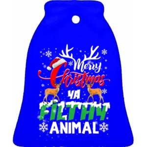 Funny Alone At Home Movies Merry Christmas You Filty Animal Gift Ceramic Bell Ornament