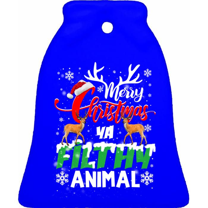 Funny Alone At Home Movies Merry Christmas You Filty Animal Gift Ceramic Bell Ornament