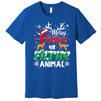 Funny Alone At Home Movies Merry Christmas You Filty Animal Gift Premium T-Shirt