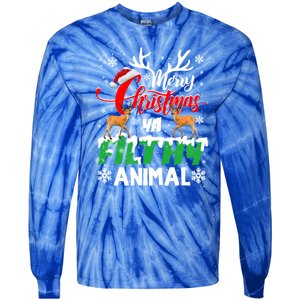 Funny Alone At Home Movies Merry Christmas You Filty Animal Gift Tie-Dye Long Sleeve Shirt