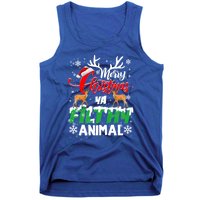 Funny Alone At Home Movies Merry Christmas You Filty Animal Gift Tank Top