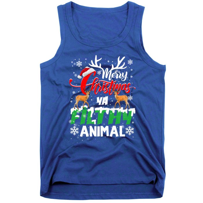 Funny Alone At Home Movies Merry Christmas You Filty Animal Gift Tank Top