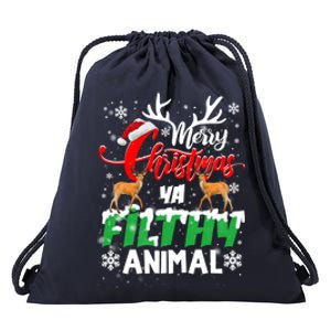 Funny Alone At Home Movies Merry Christmas You Filty Animal Gift Drawstring Bag