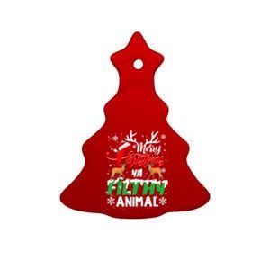 Funny Alone At Home Movies Merry Christmas You Filty Animal Gift Ceramic Tree Ornament