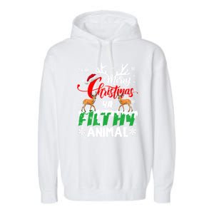 Funny Alone At Home Movies Merry Christmas You Filty Animal Gift Garment-Dyed Fleece Hoodie