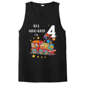 Funny All Aboard Im 4 Train Birthday PosiCharge Competitor Tank