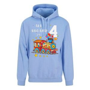 Funny All Aboard Im 4 Train Birthday Unisex Surf Hoodie