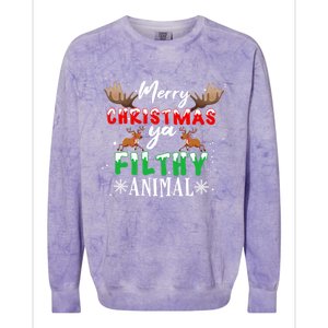 Funny Alone At Home Movies Merry Christmas You Filty Animal Great Gift Colorblast Crewneck Sweatshirt