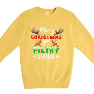 Funny Alone At Home Movies Merry Christmas You Filty Animal Great Gift Premium Crewneck Sweatshirt