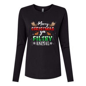 Funny Alone At Home Movies Merry Christmas You Filty Animal Great Gift Womens Cotton Relaxed Long Sleeve T-Shirt