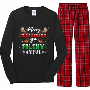 Funny Alone At Home Movies Merry Christmas You Filty Animal Great Gift Long Sleeve Pajama Set