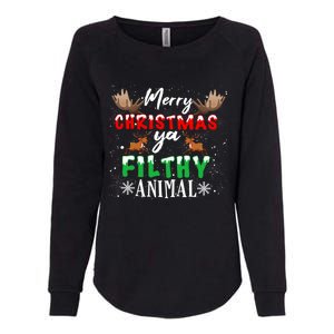 Funny Alone At Home Movies Merry Christmas You Filty Animal Great Gift Womens California Wash Sweatshirt