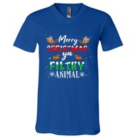 Funny Alone At Home Movies Merry Christmas You Filty Animal Great Gift V-Neck T-Shirt