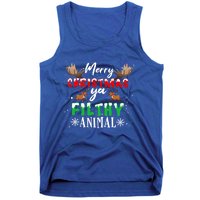 Funny Alone At Home Movies Merry Christmas You Filty Animal Great Gift Tank Top